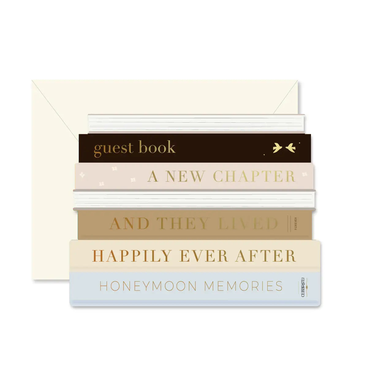 Wedding Books die-cut folded Greeting Card