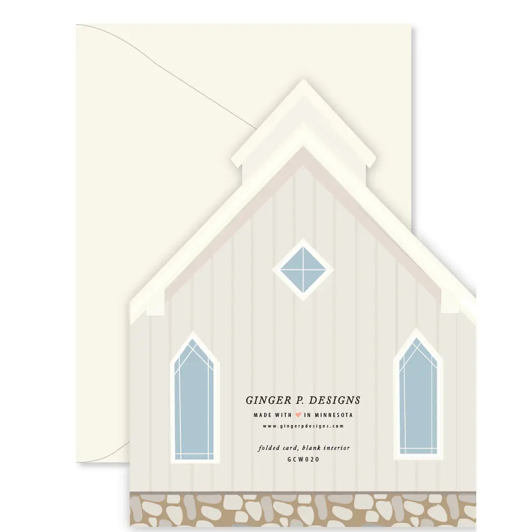 Wedding Chapel die-cut folded Greeting Card