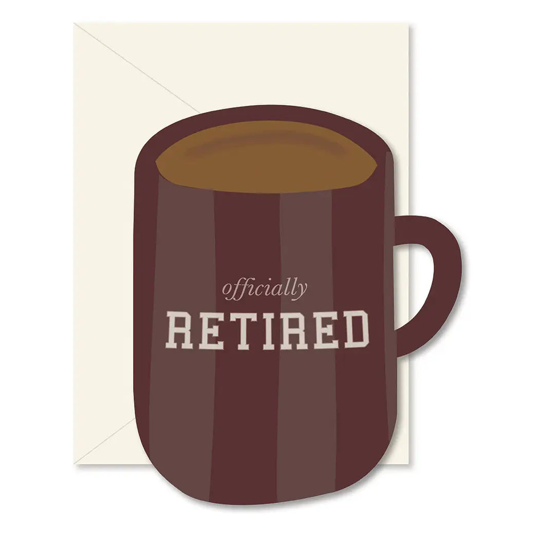 Officially Retired Mug die-cut folded Greeting Card