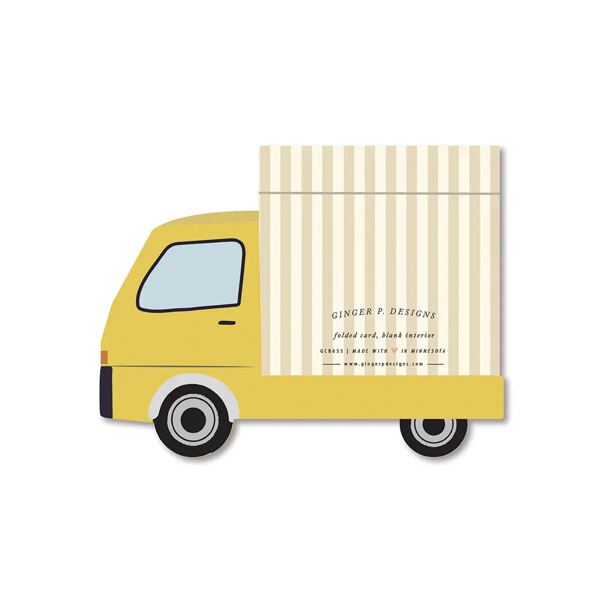 Birthday Truck die-cut folded Greeting Card