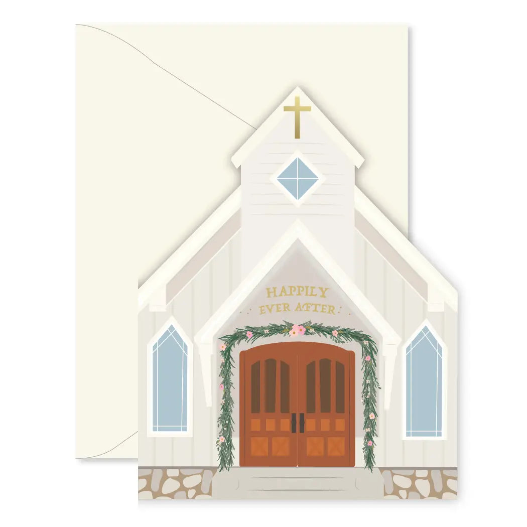 Wedding Chapel die-cut folded Greeting Card