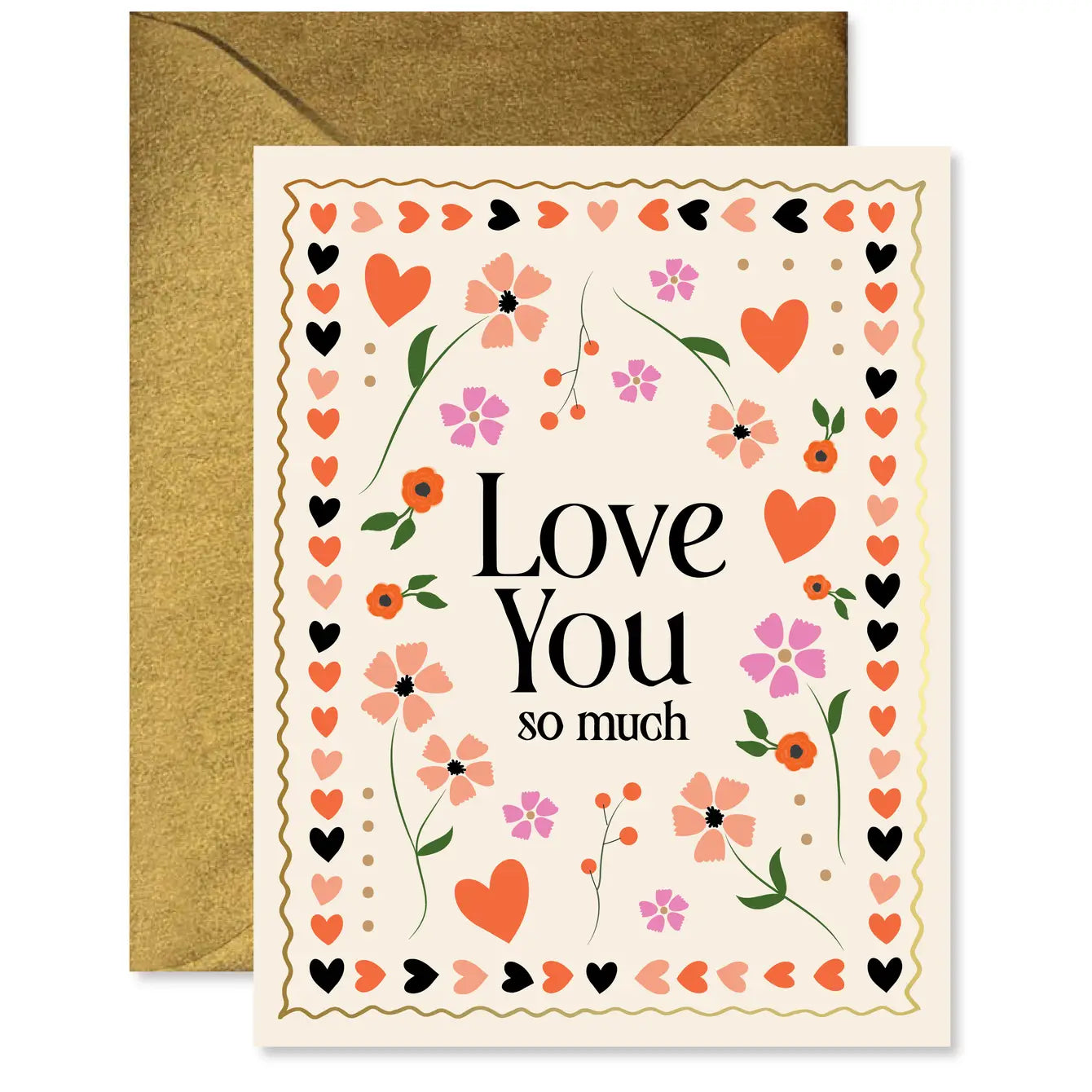 花柄メッセージカード「Love to be with you」 Mosaic Floral Love You Greeting Card