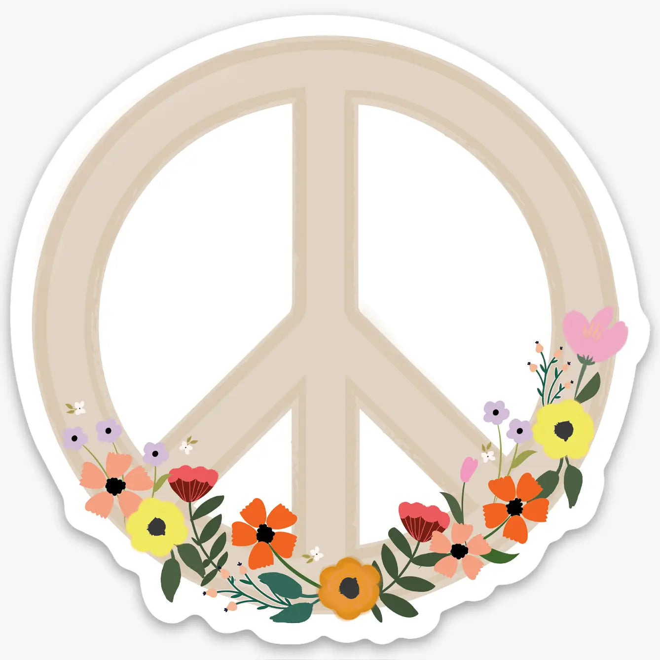 Peace Flower Vinyl Sticker