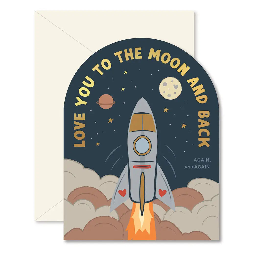 Rocket Love to the Moon and Back Greeting Card