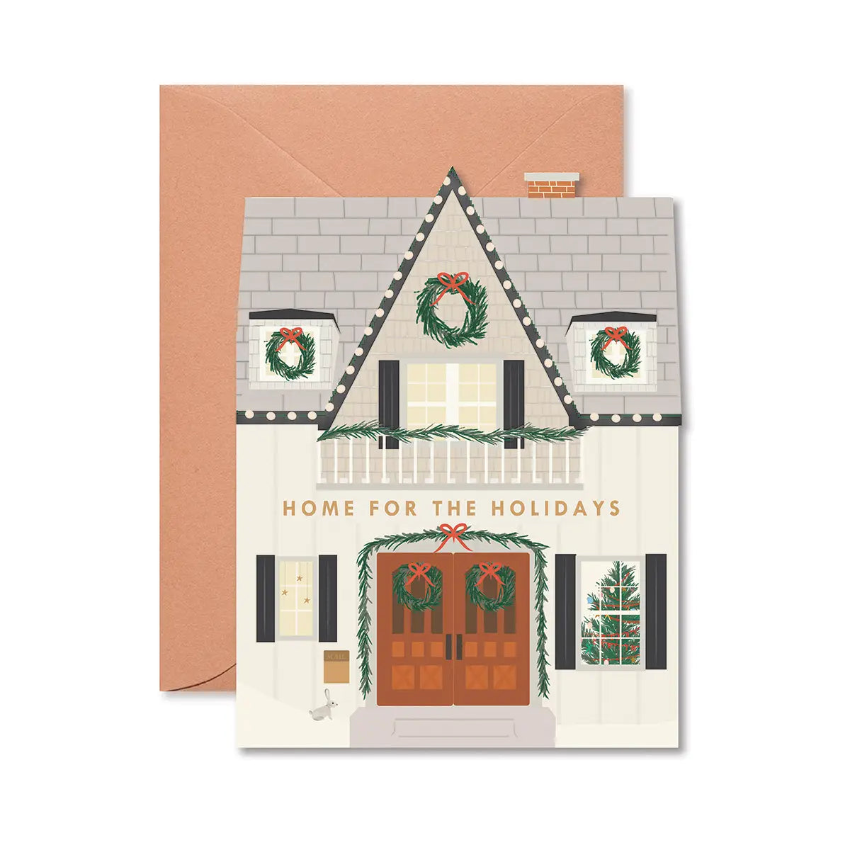 Home for the Holidays die-cut folded Greeting Card