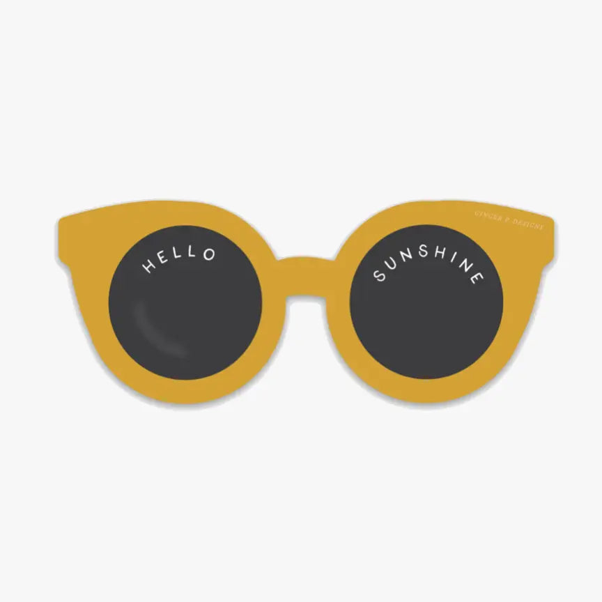 Hello Sunshine Sunglasses Vinyl Sticker display picture 2