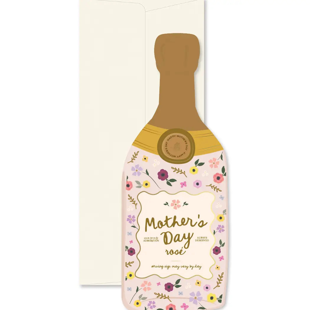 Mother's Day Rosé Bottle Greeting Card