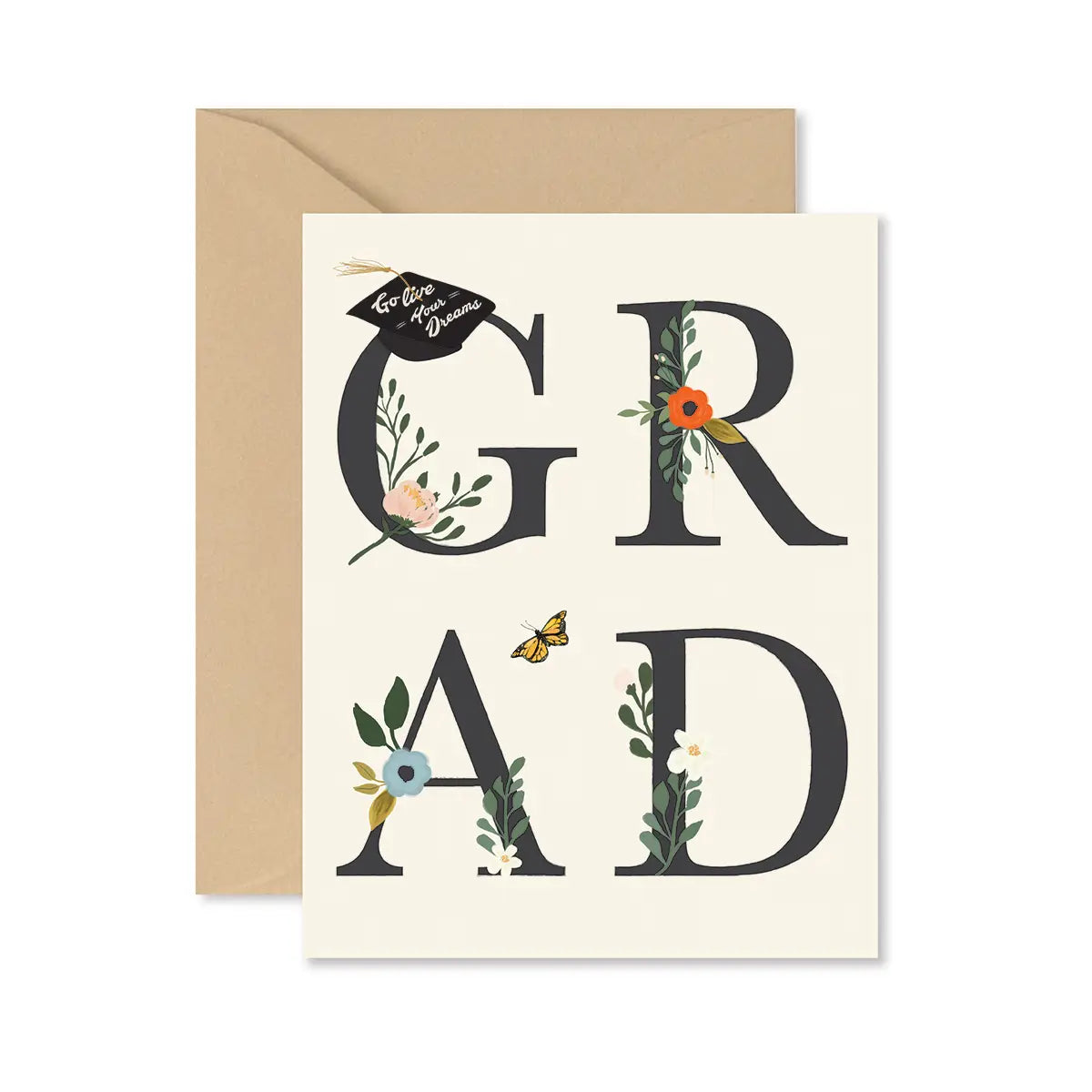 Grad Floral Greeting Card Grad Floral Greeting Card