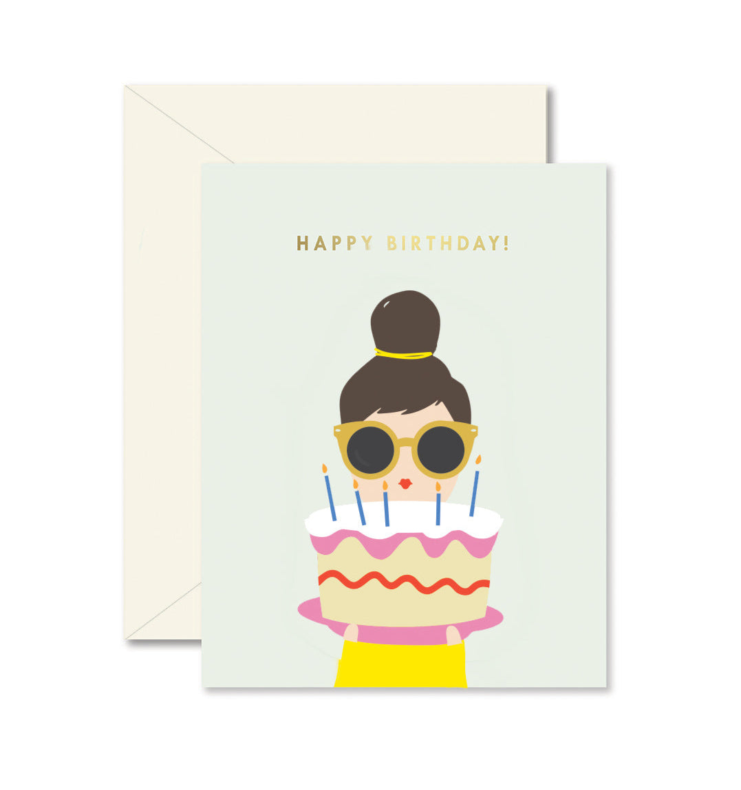 Cake Lady Birthday Greeting Card