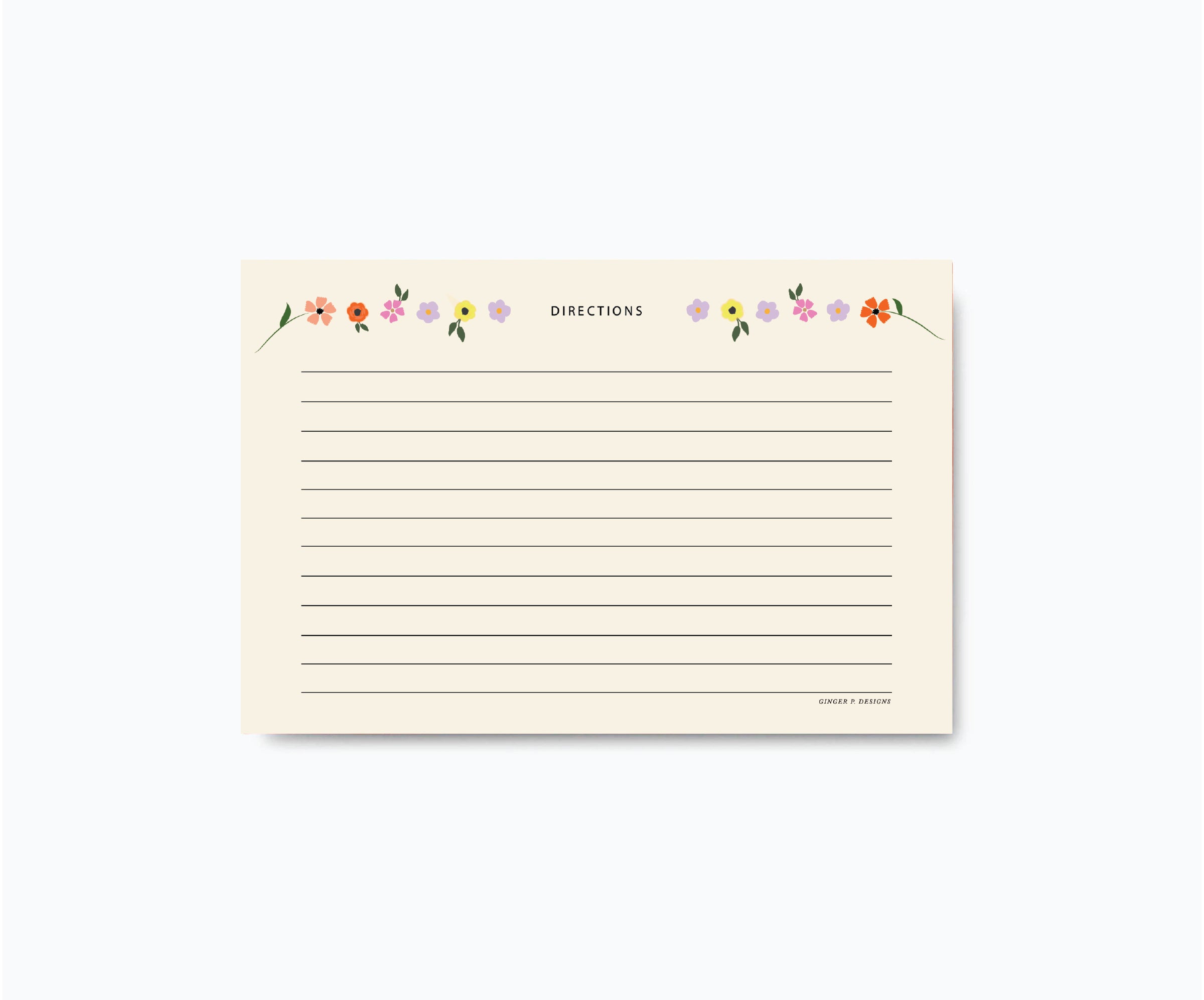 Mosaic Floral Recipe Cards