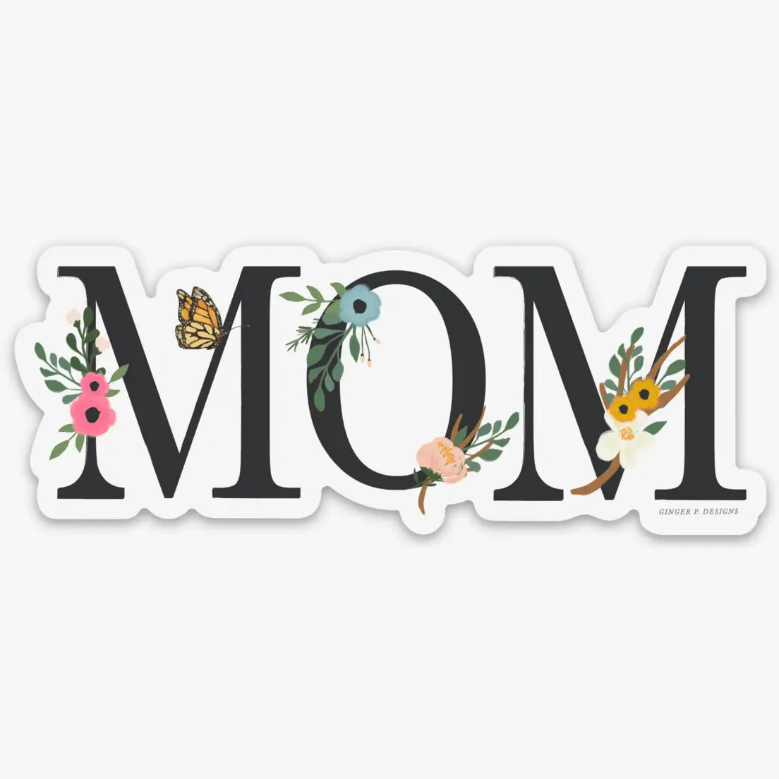 Mom Floral Vinyl Sticker