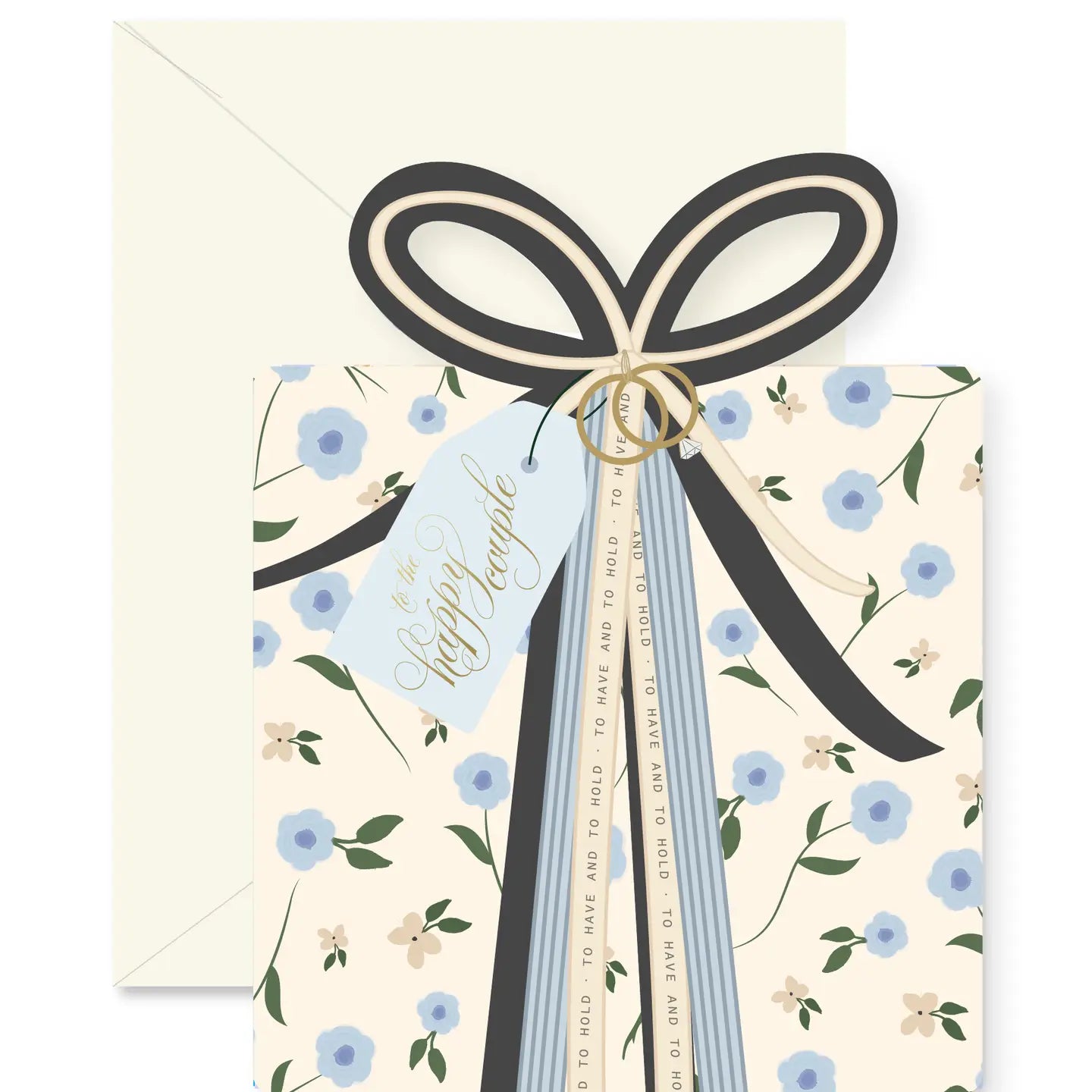 Wedding Gift Blue Die-Cut Greeting Card
