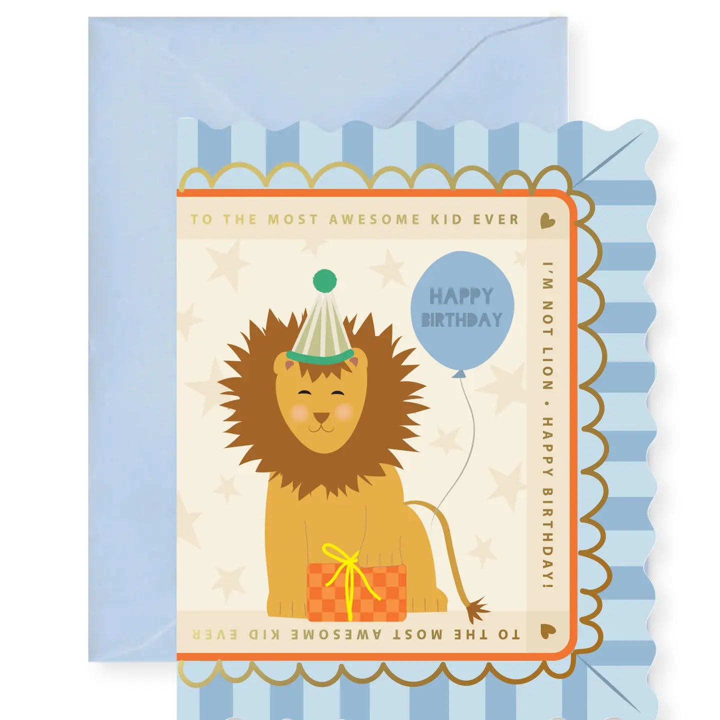 I'm Not Lion Birthday Scallop Card