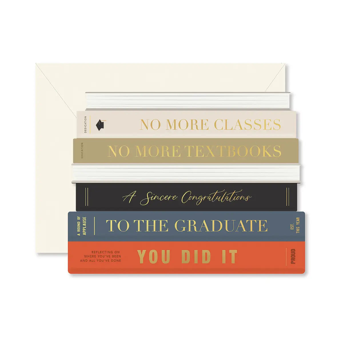 Graduation Books die-cut folded Greeting Card