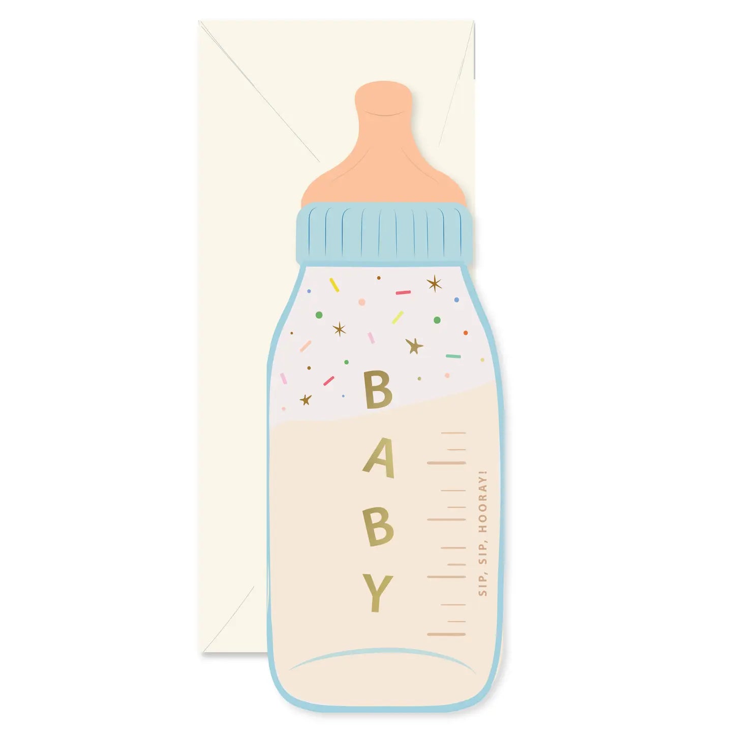 Baby Bottle die-cut Greeting Card