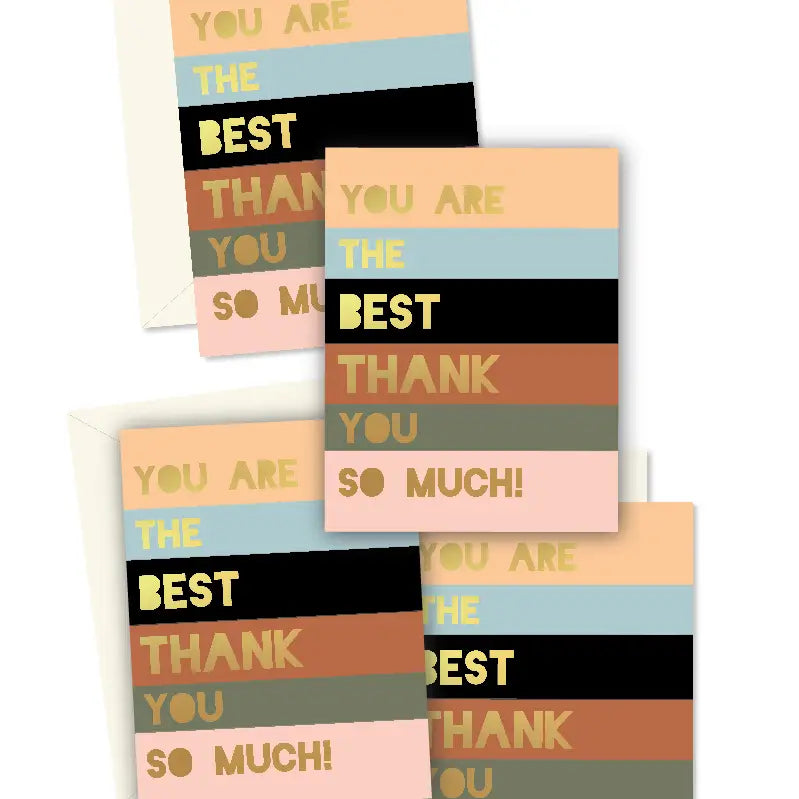 Colorblock Thank You Greeting Cards Boxed Set