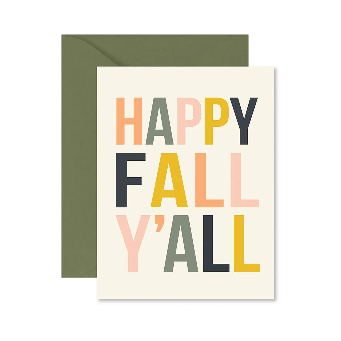Happy Fall Y'all Colorful Greeting Card