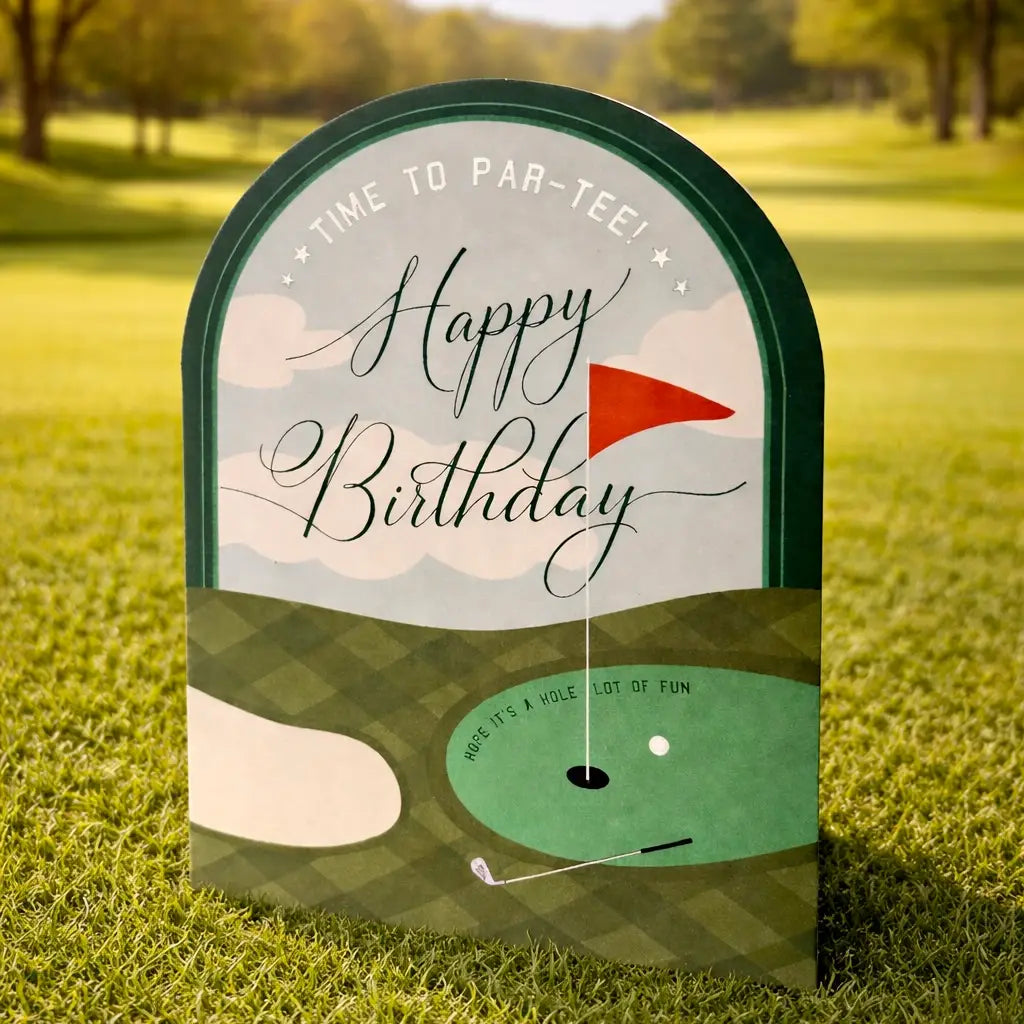 Time to Par-Tee Golf Birthday Arch Greeting Card