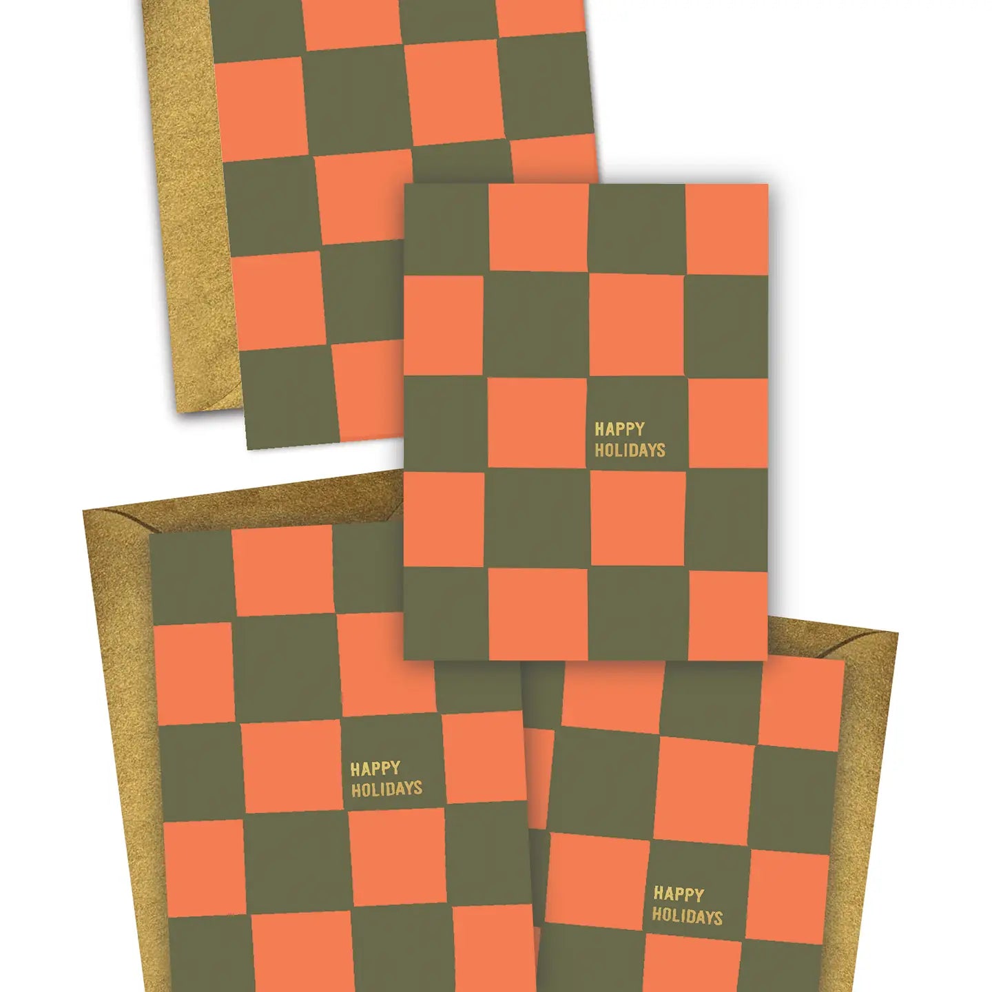 Holiday Checkerboard Christmas Greeting Cards Boxed Set
