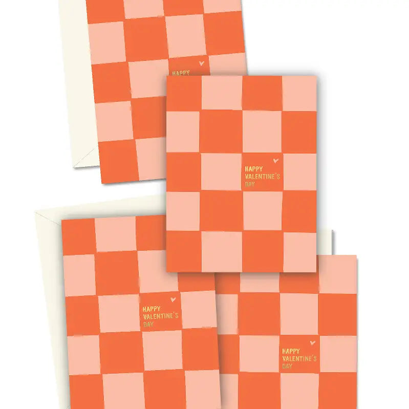 Valentine Checkerboard Greeting Cards Boxed Set