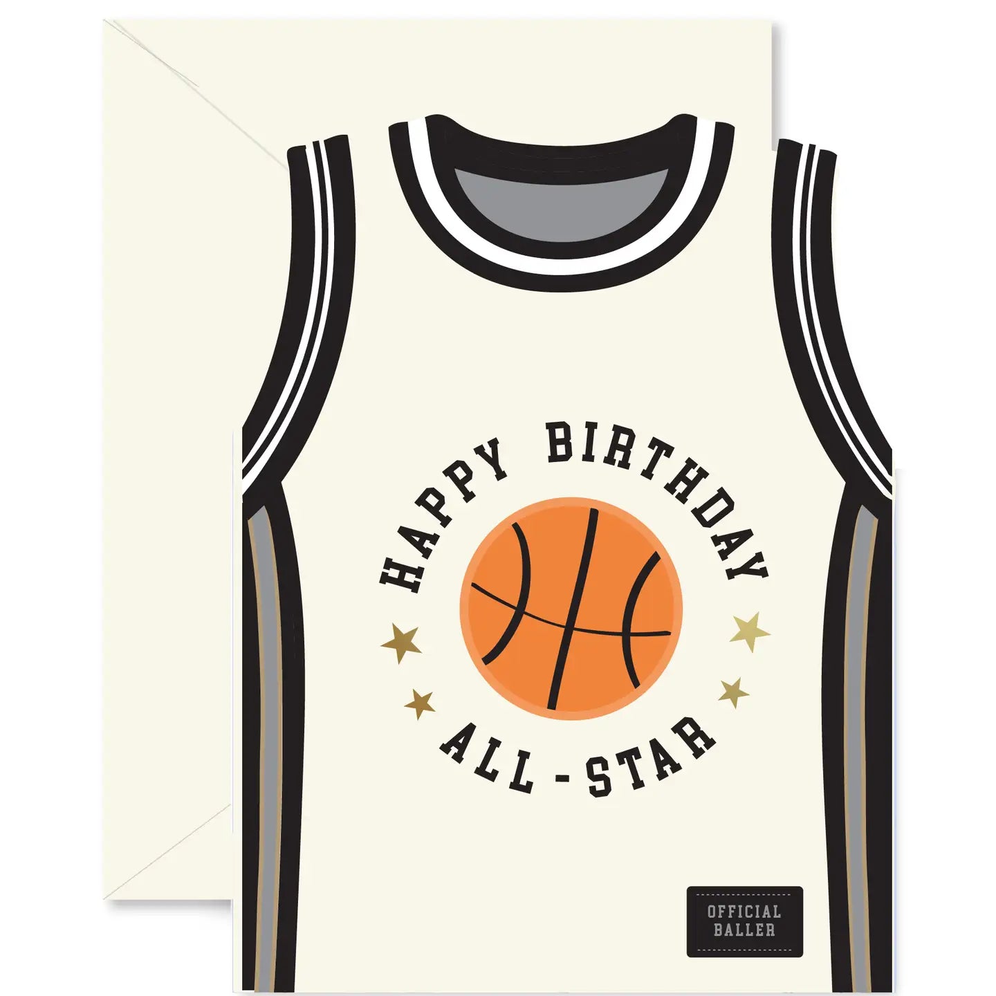 All-Star Basketball Jersey Birthday die-cut Greeting Card