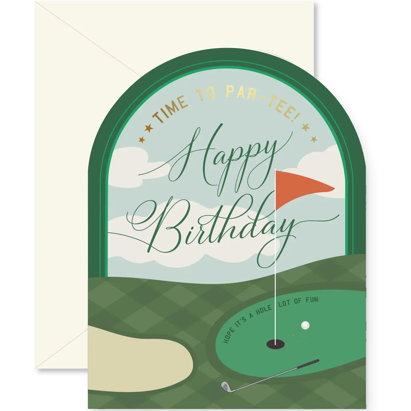 Time to Par-Tee Golf Birthday Arch Greeting Card
