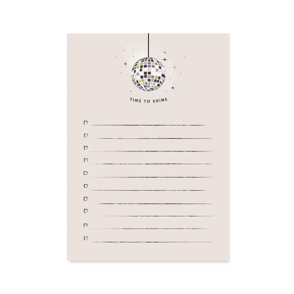 Time to Shine Disco Notepad