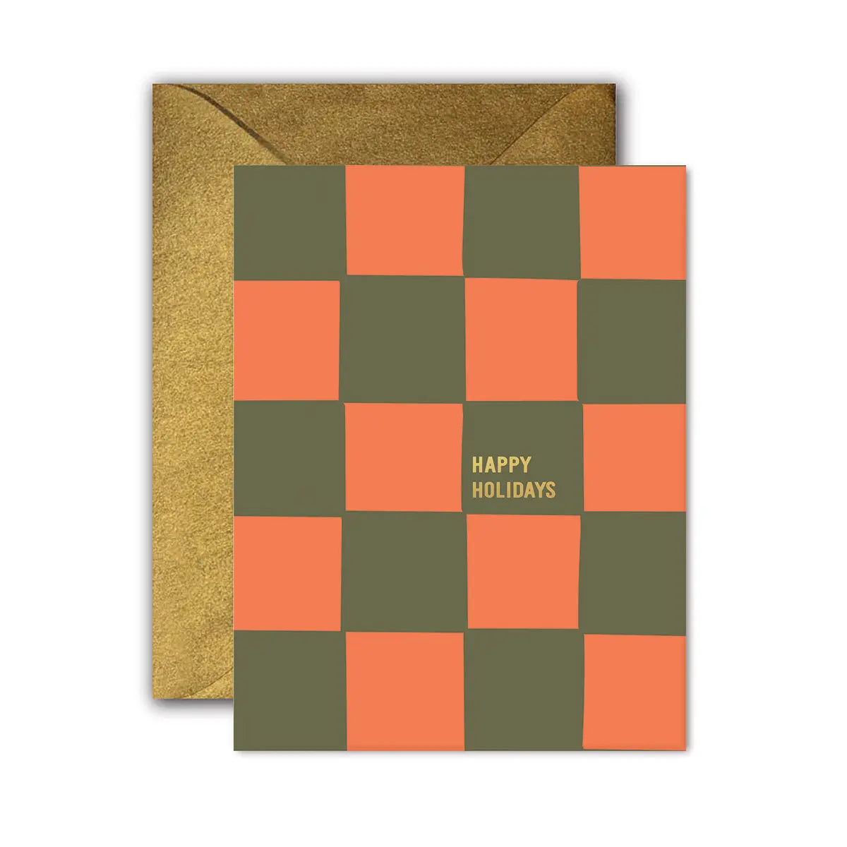 Holiday Checkerboard Christmas Greeting Card