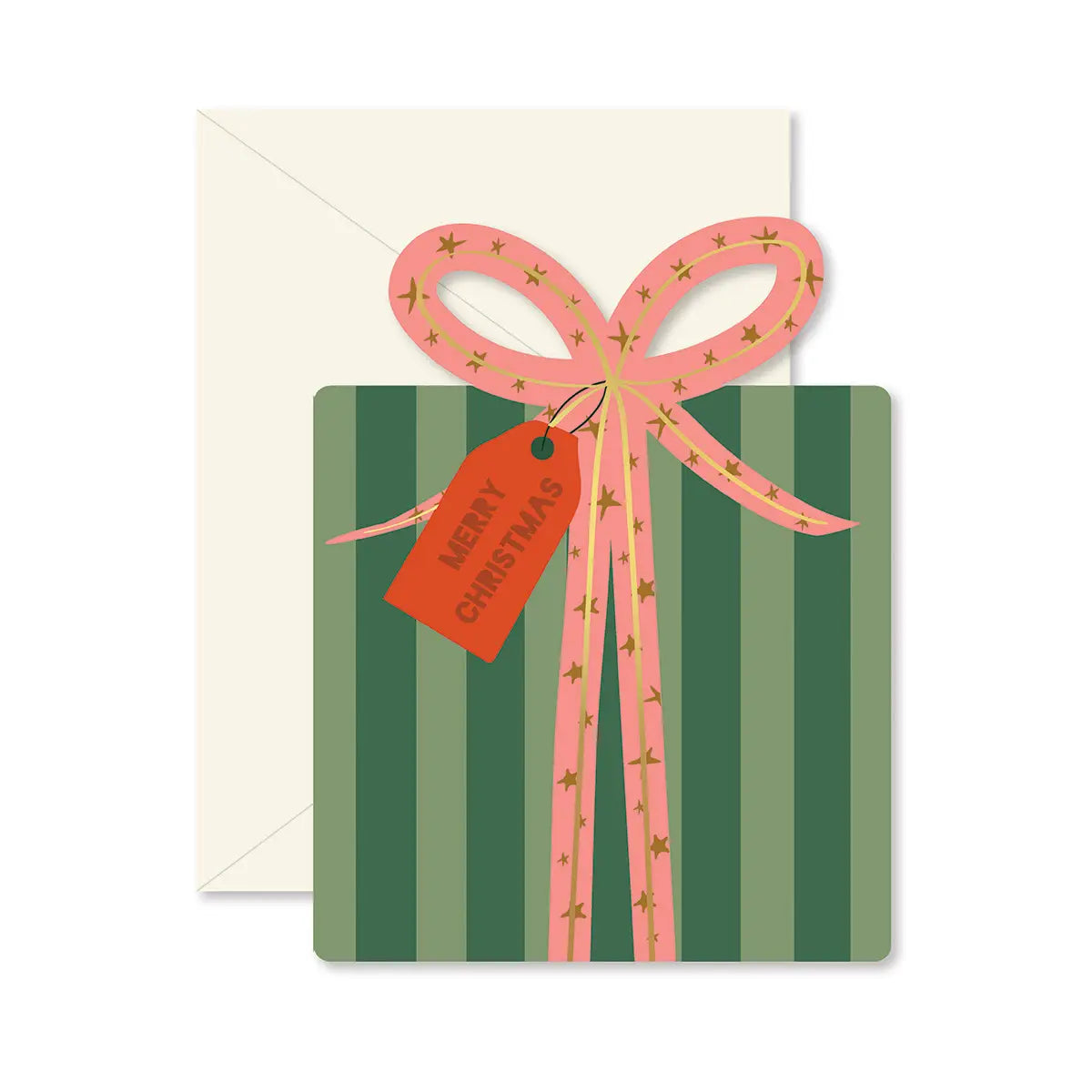 Christmas Gift die-cut folded Greeting Card