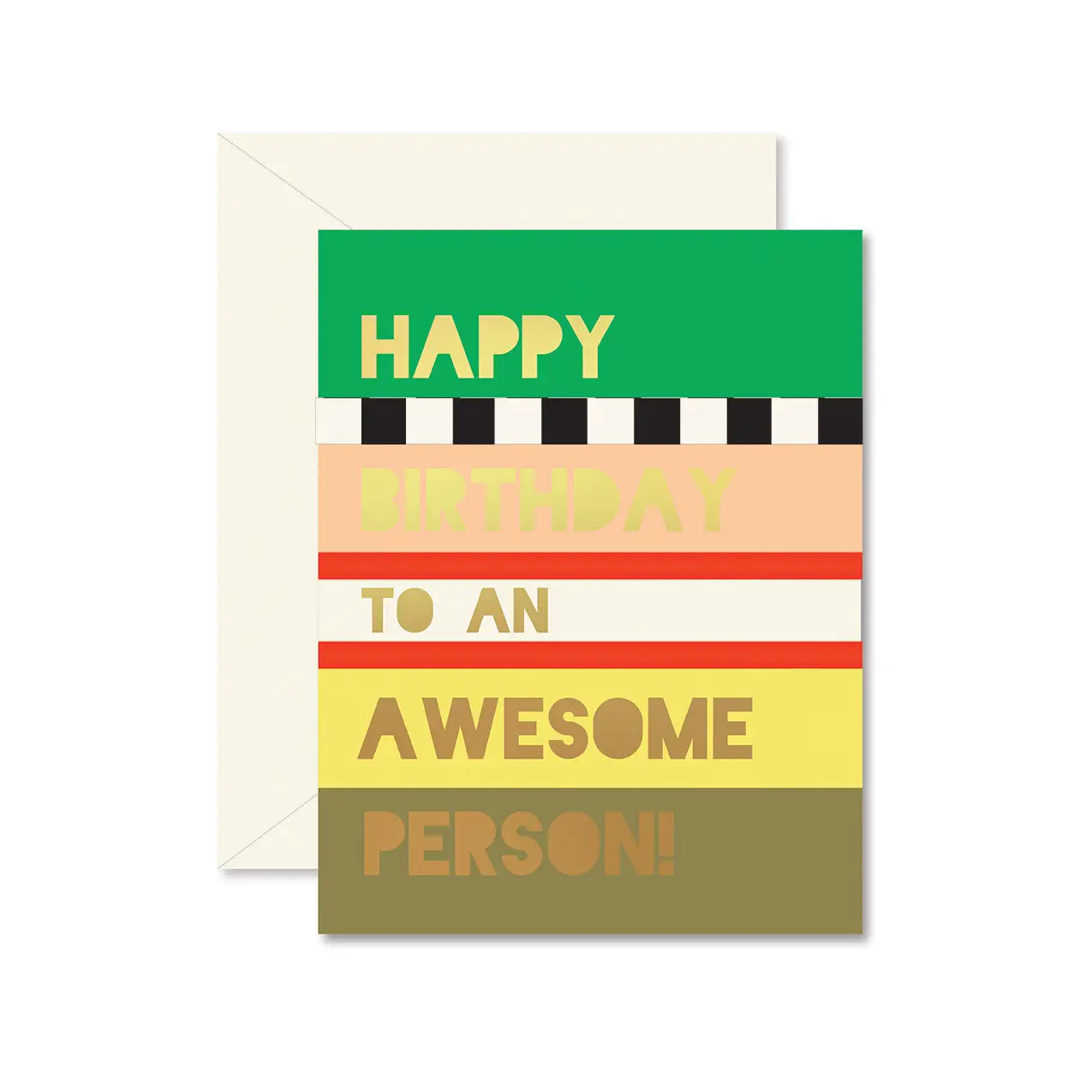 Awesome Person Colorblock Birthday Greeting Card