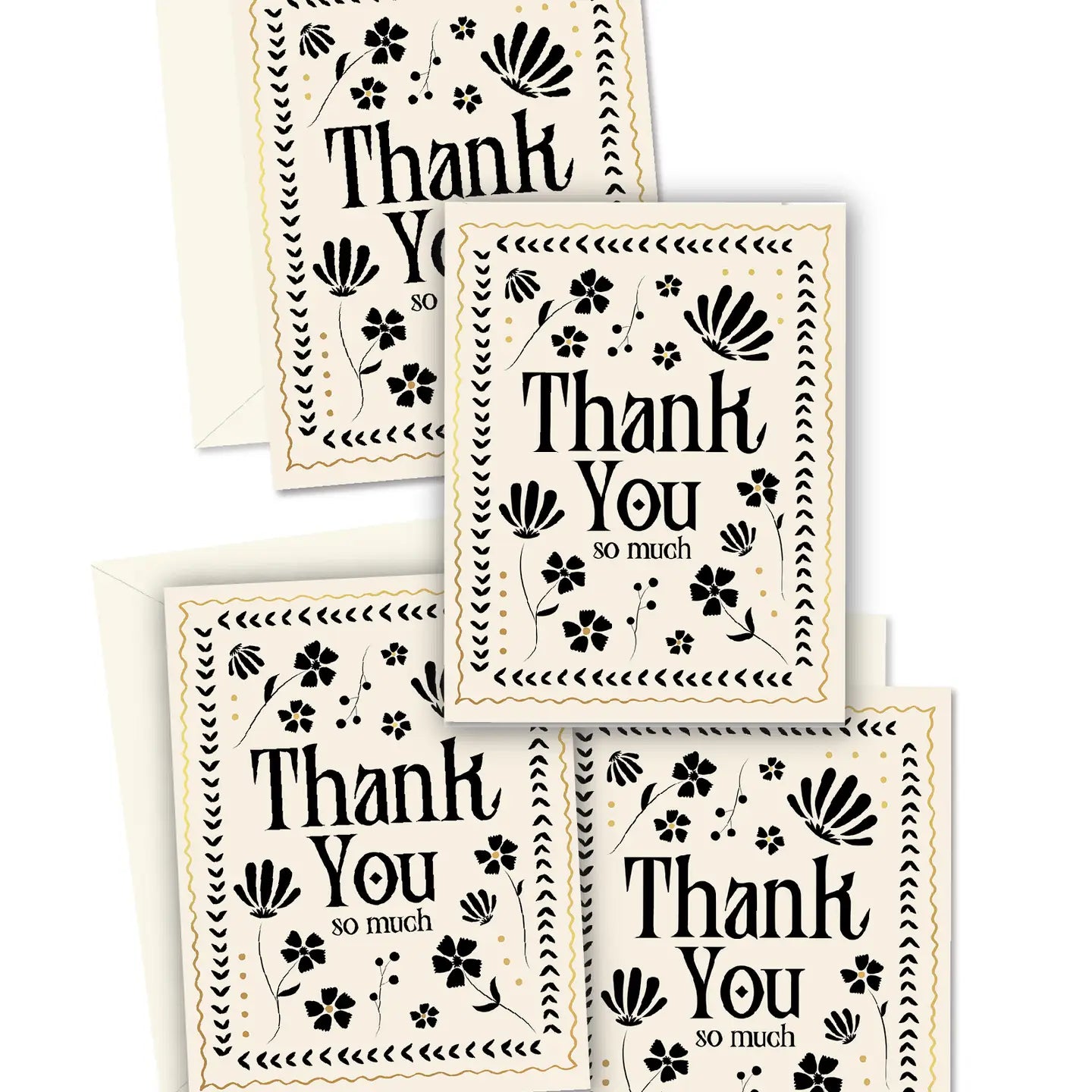 Mosaic Floral Thank You Greeting Cards Boxed Set