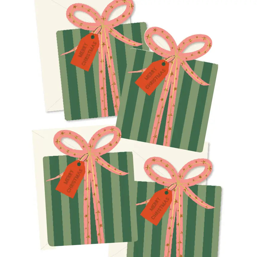 Merry Christmas Gift die-cut folded Greeting Cards Boxed Set