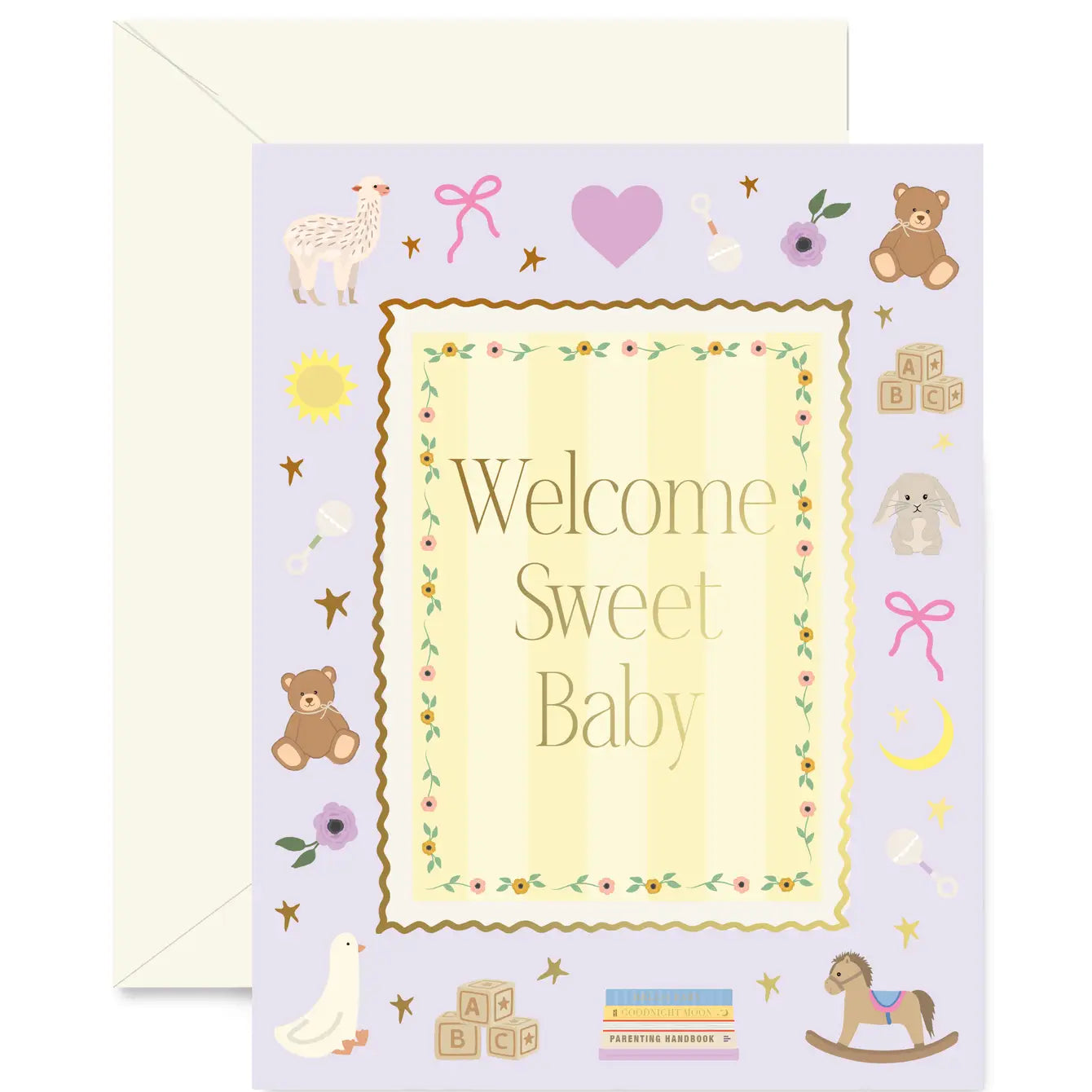 Lilac Welcome Sweet Baby Frame Greeting Card