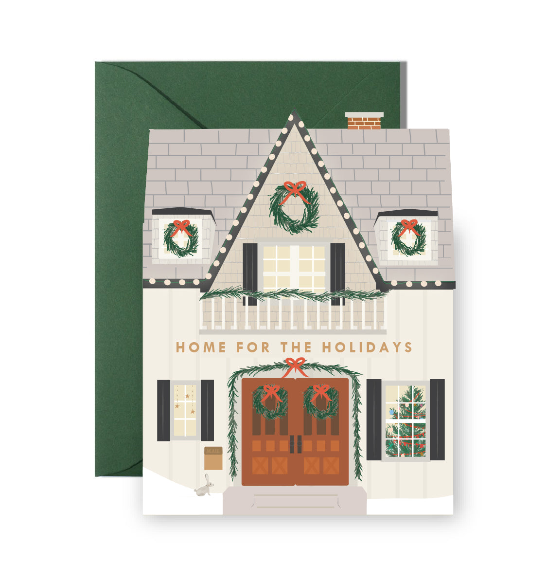 Home for the Holidays die-cut folded Greeting Card
