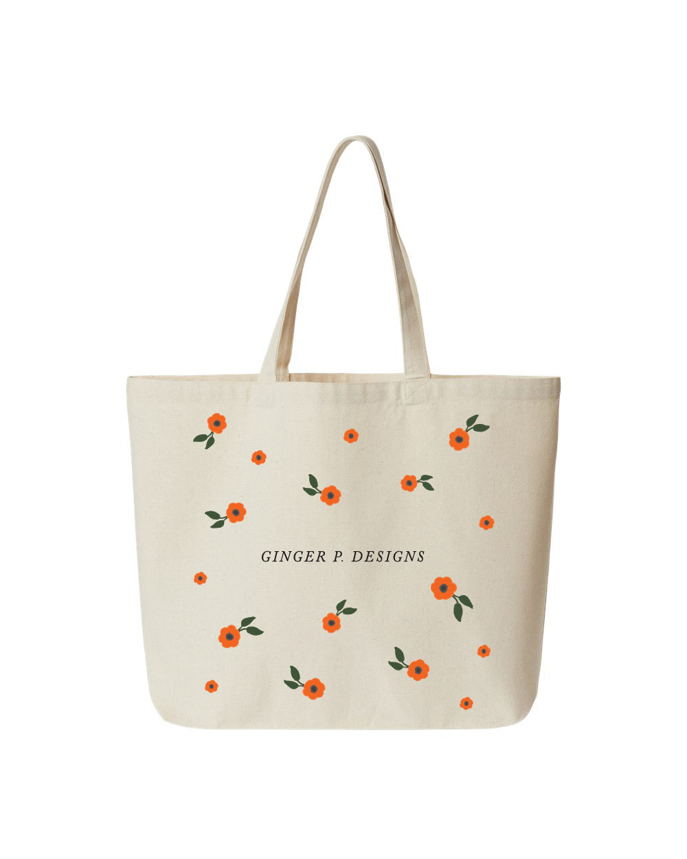 Ginger P. Designs Tote Bag, poppy red floral