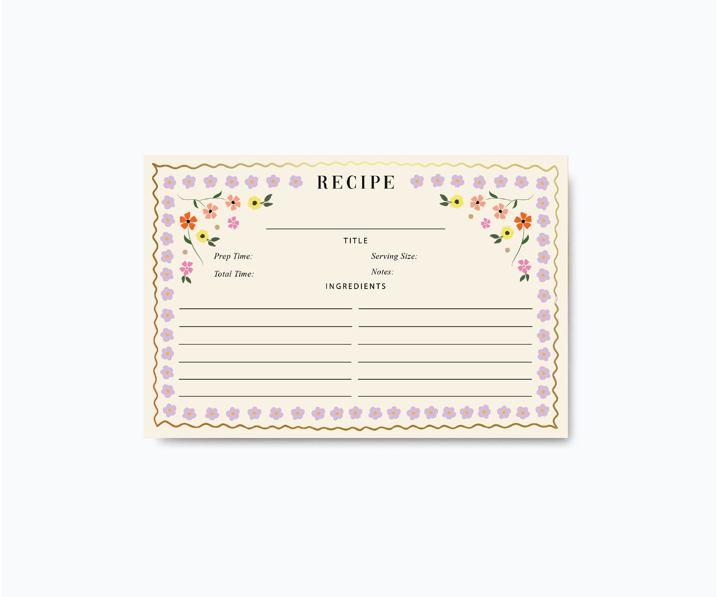 Mosaic Floral Recipe Cards
