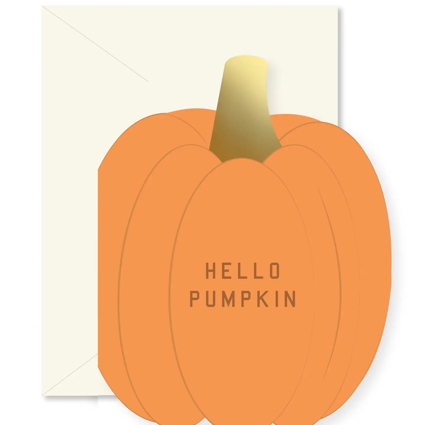 Hello Pumpkin die-cut folded Greeting Card