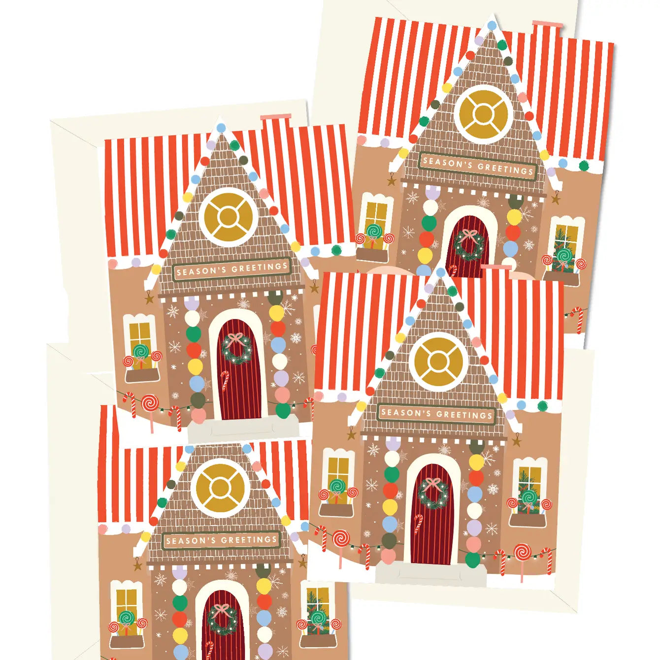 Gingerbread House die-cut folded Greeting Cards Boxed Set