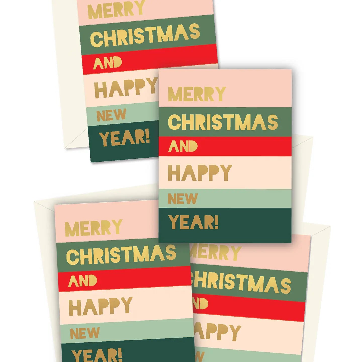 Holiday Colorblock Christmas Greeting Cards Boxed Set