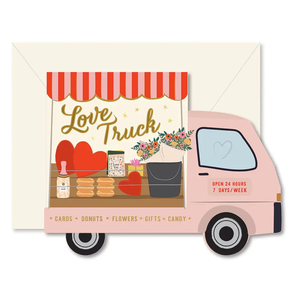 Love Truck die-cut folded Greeting Card
