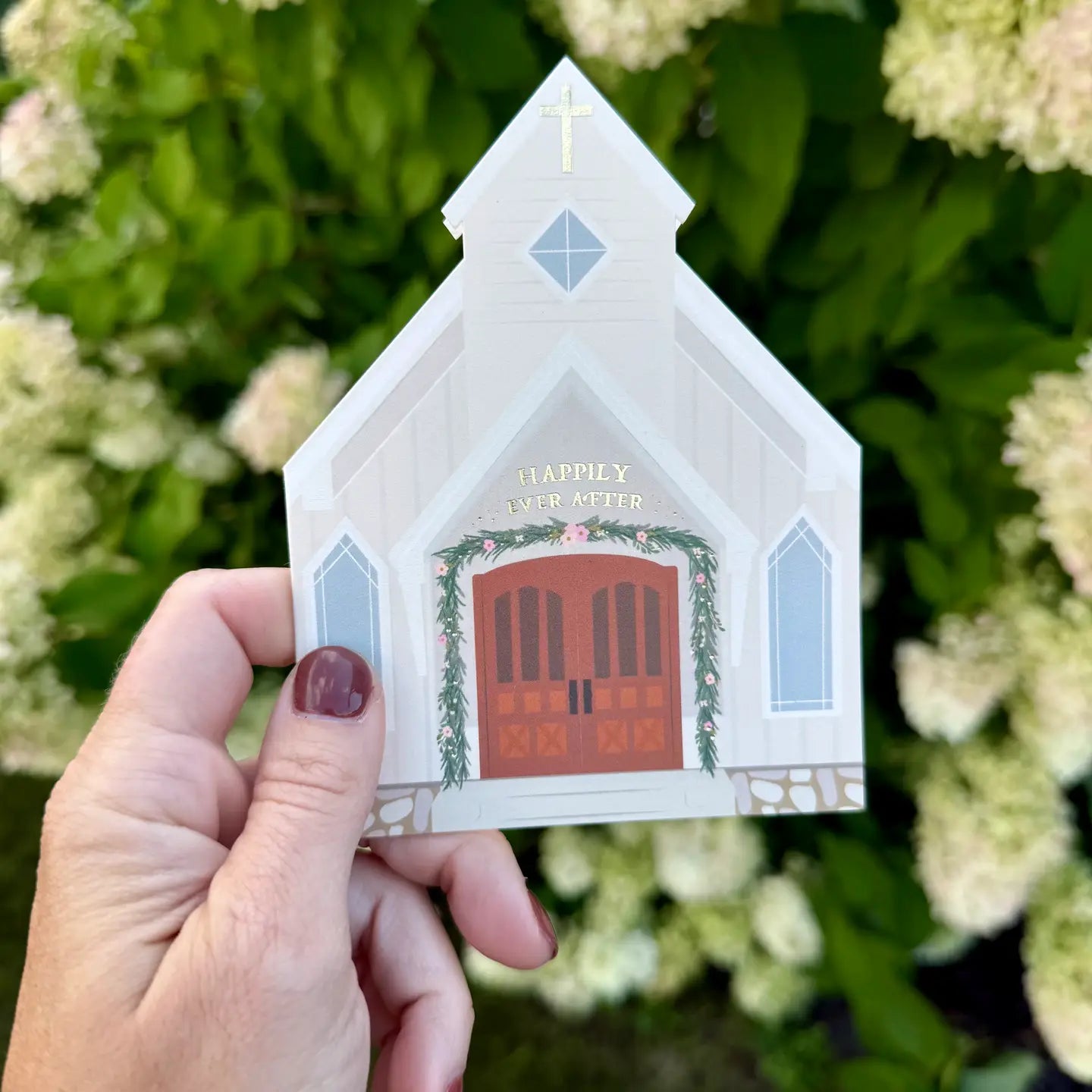 Wedding Chapel die-cut folded Greeting Card