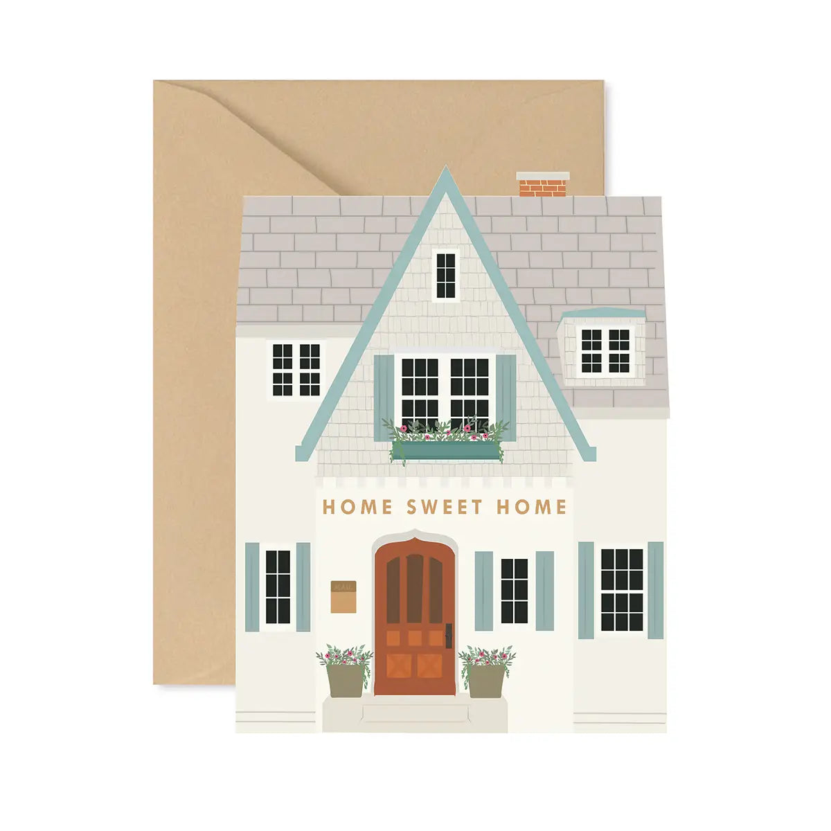 Home Sweet Home Shutters die-cut folded Greeting Card